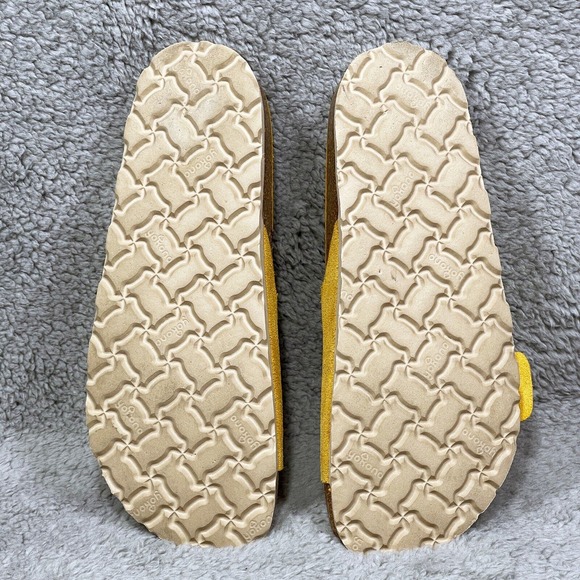 Yokono Oasis Womens Size 6 Slide Sandals Shoes Yellow Sock Leather Buckle - Picture 7 of 9